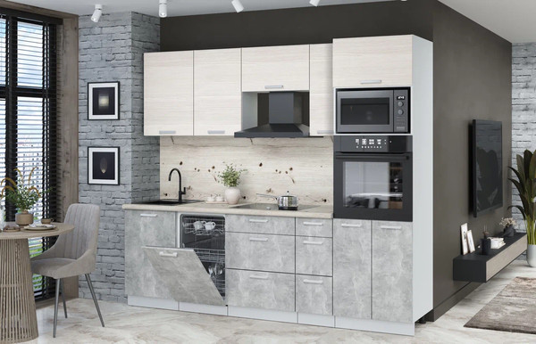 Кухонный гарнитур Интерлиния Мила Лайт 2.45-ПМ3