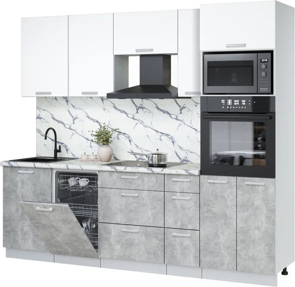 Кухонный гарнитур Интерлиния Мила Лайт 2.45-ПМ3 - фото