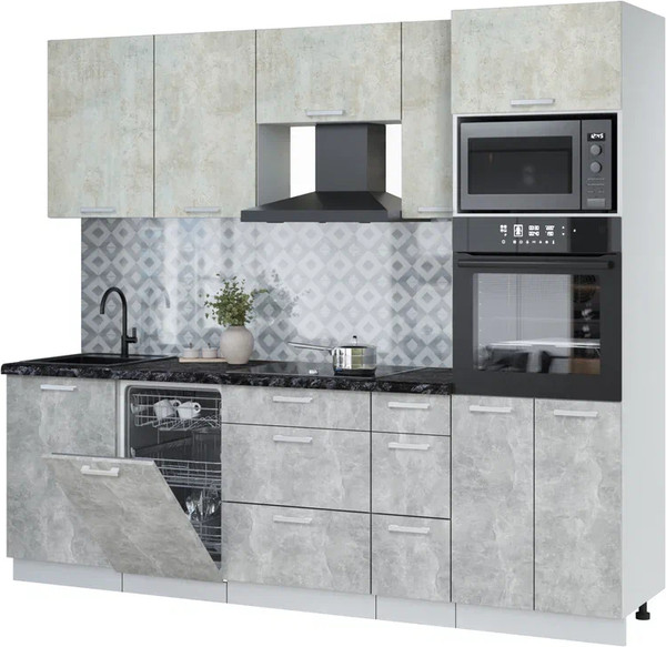 Кухонный гарнитур Интерлиния Мила Лайт 2.45-ПМ3 - фото