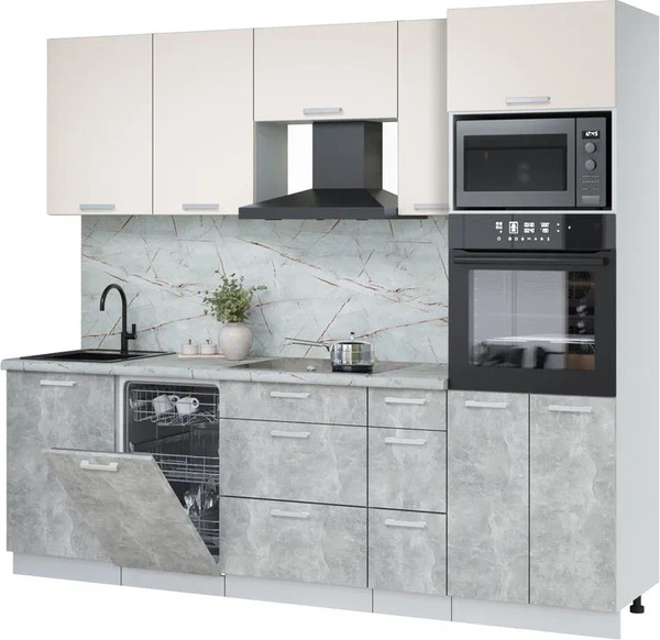 Кухонный гарнитур Интерлиния Мила Лайт 2.45-ПМ3 - фото