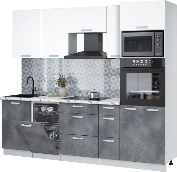 Кухонный гарнитур Интерлиния Мила Лайт 2.45-ПМ3 - фото