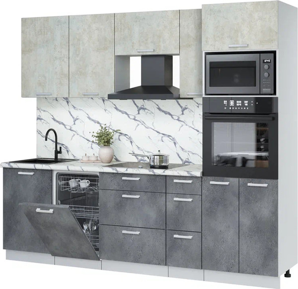 Кухонный гарнитур Интерлиния Мила Лайт 2.45-ПМ3 - фото