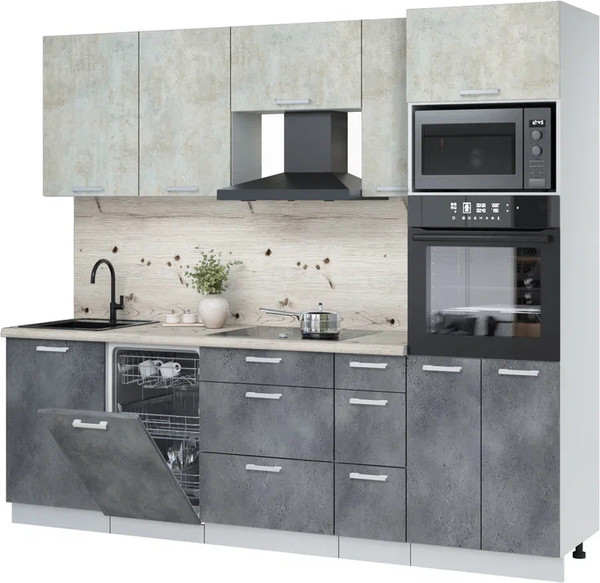 Кухонный гарнитур Интерлиния Мила Лайт 2.45-ПМ3 - фото