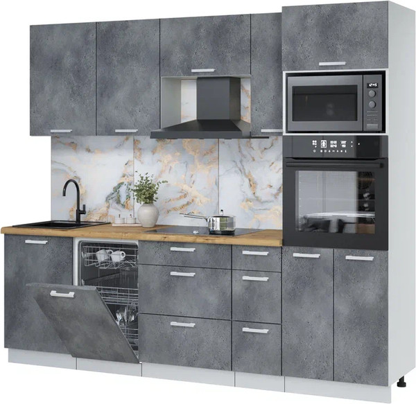 Кухонный гарнитур Интерлиния Мила Лайт 2.45-ПМ3 - фото