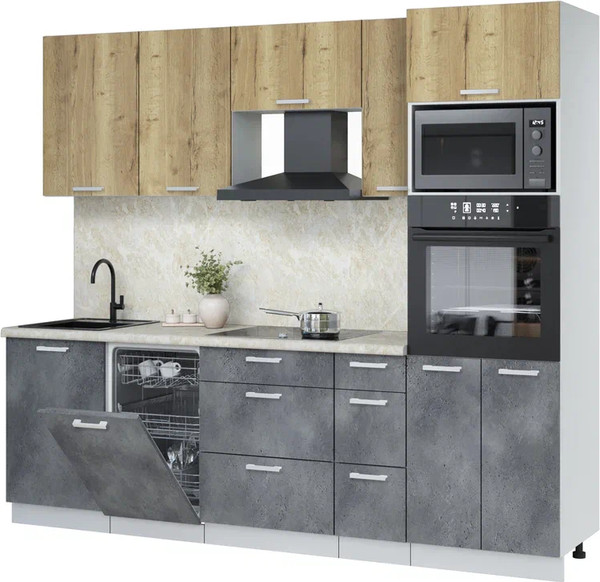 Кухонный гарнитур Интерлиния Мила Лайт 2.45-ПМ3 - фото