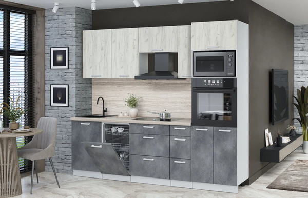 Кухонный гарнитур Интерлиния Мила Лайт 2.45-ПМ3