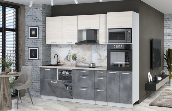 Кухонный гарнитур Интерлиния Мила Лайт 2.45-ПМ3