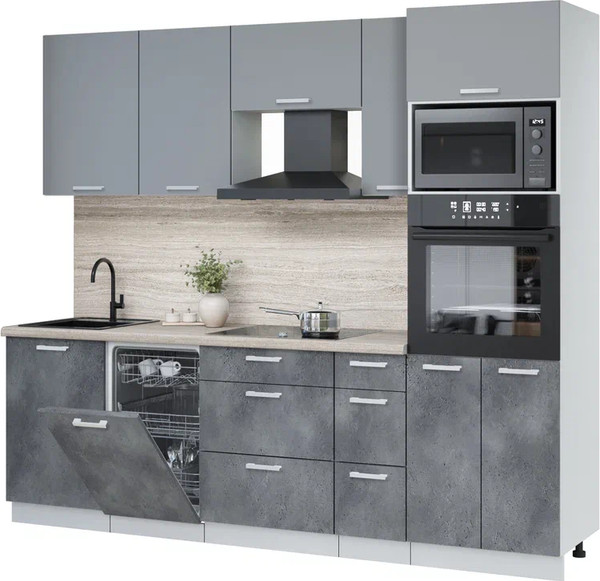 Кухонный гарнитур Интерлиния Мила Лайт 2.45-ПМ3 - фото