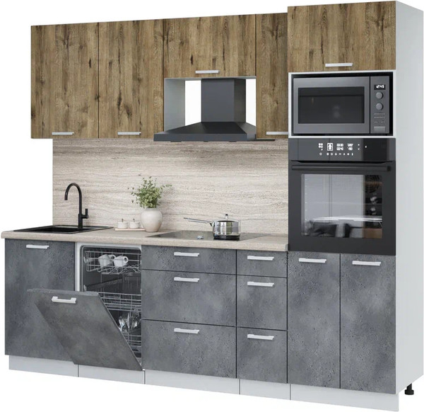 Кухонный гарнитур Интерлиния Мила Лайт 2.45-ПМ3 - фото