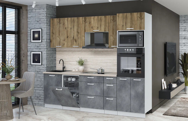 Кухонный гарнитур Интерлиния Мила Лайт 2.45-ПМ3