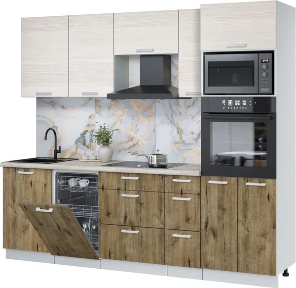 Кухонный гарнитур Интерлиния Мила Лайт 2.45-ПМ3 - фото