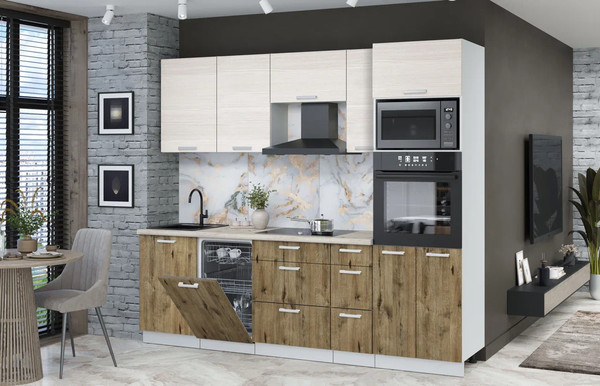 Кухонный гарнитур Интерлиния Мила Лайт 2.45-ПМ3