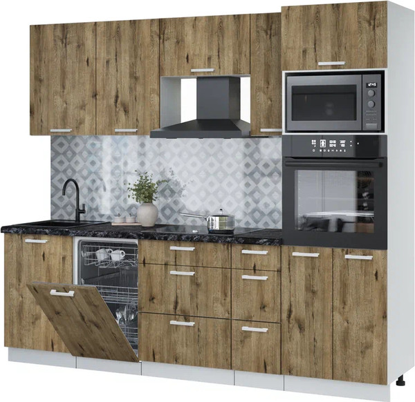 Кухонный гарнитур Интерлиния Мила Лайт 2.45-ПМ3 - фото