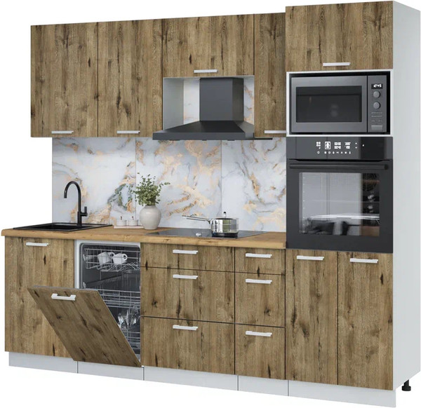 Кухонный гарнитур Интерлиния Мила Лайт 2.45-ПМ3 - фото