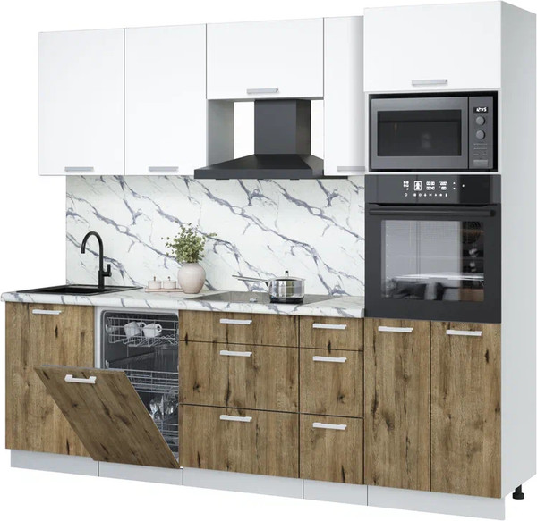 Кухонный гарнитур Интерлиния Мила Лайт 2.45-ПМ3 - фото