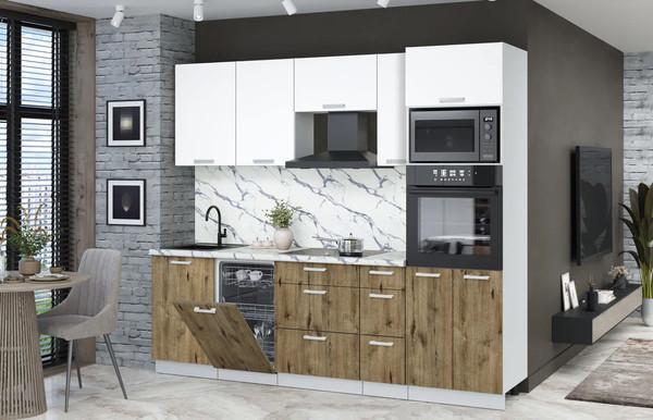 Кухонный гарнитур Интерлиния Мила Лайт 2.45-ПМ3