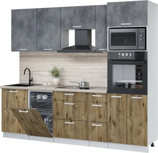 Кухонный гарнитур Интерлиния Мила Лайт 2.45-ПМ3 - фото