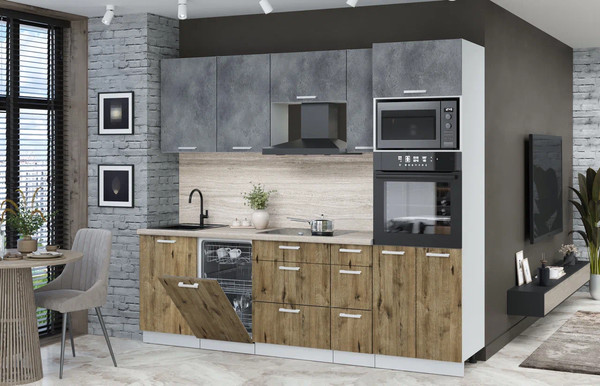 Кухонный гарнитур Интерлиния Мила Лайт 2.45-ПМ3