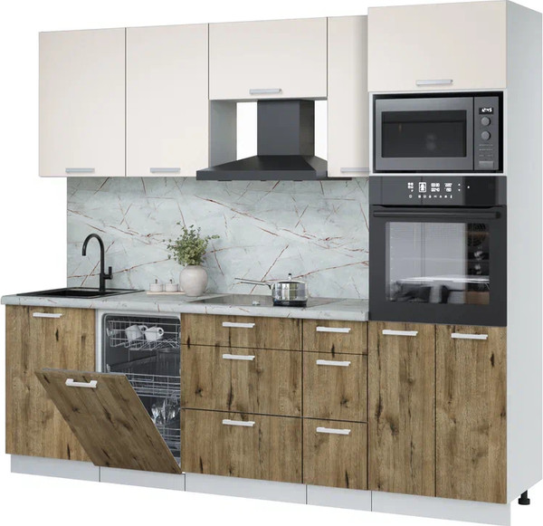 Кухонный гарнитур Интерлиния Мила Лайт 2.45-ПМ3 - фото