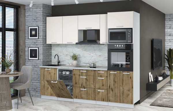 Кухонный гарнитур Интерлиния Мила Лайт 2.45-ПМ3