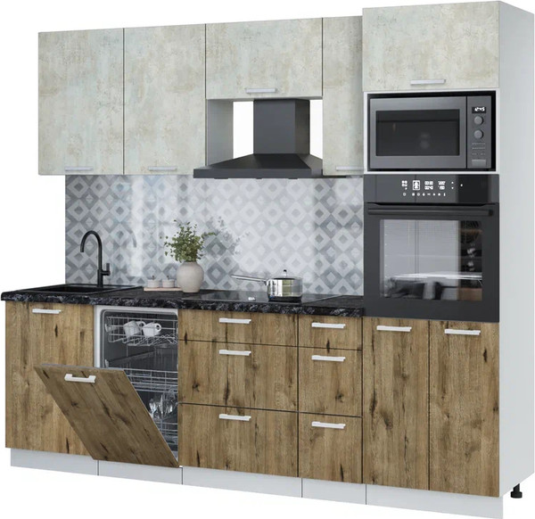 Кухонный гарнитур Интерлиния Мила Лайт 2.45-ПМ3 - фото