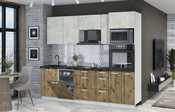 Кухонный гарнитур Интерлиния Мила Лайт 2.45-ПМ3