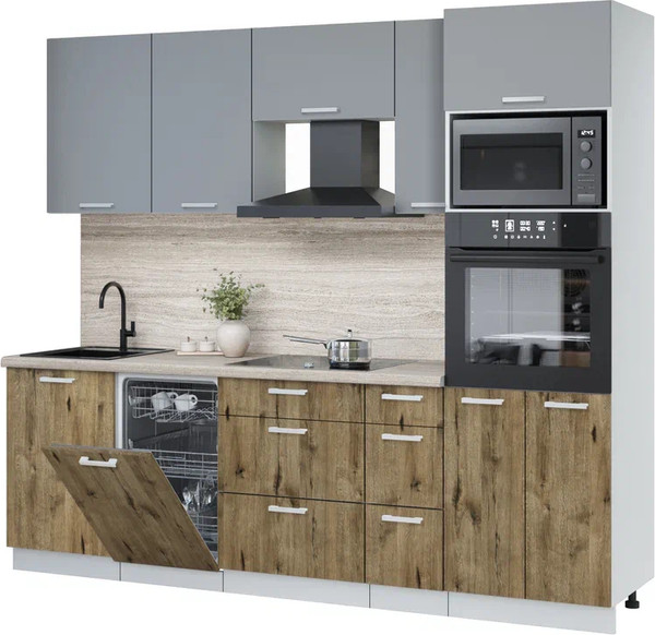 Кухонный гарнитур Интерлиния Мила Лайт 2.45-ПМ3 - фото