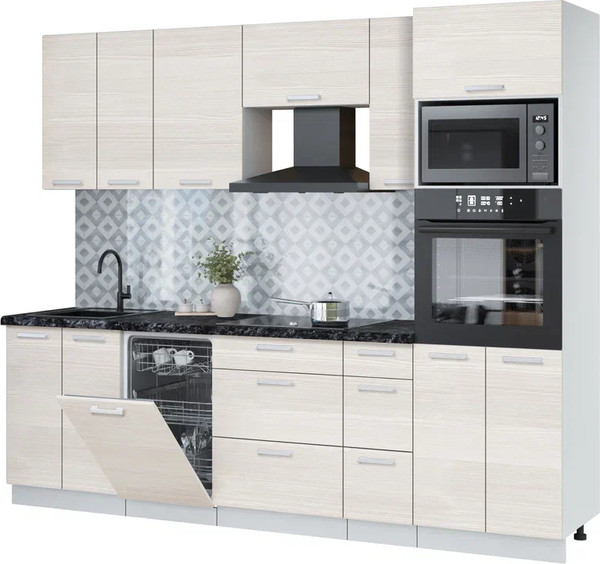 Кухонный гарнитур Интерлиния Мила Лайт 2.55-ПМ3 - фото