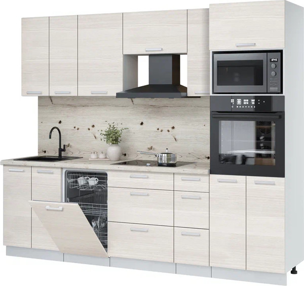 Кухонный гарнитур Интерлиния Мила Лайт 2.55-ПМ3 - фото