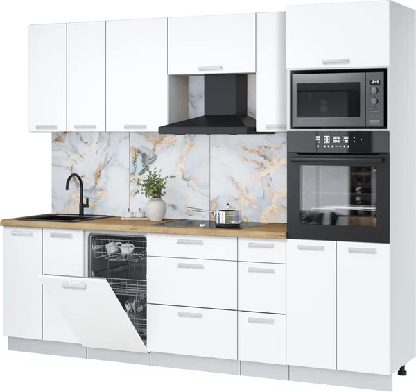 Кухонный гарнитур Интерлиния Мила Лайт 2.55-ПМ3 - фото