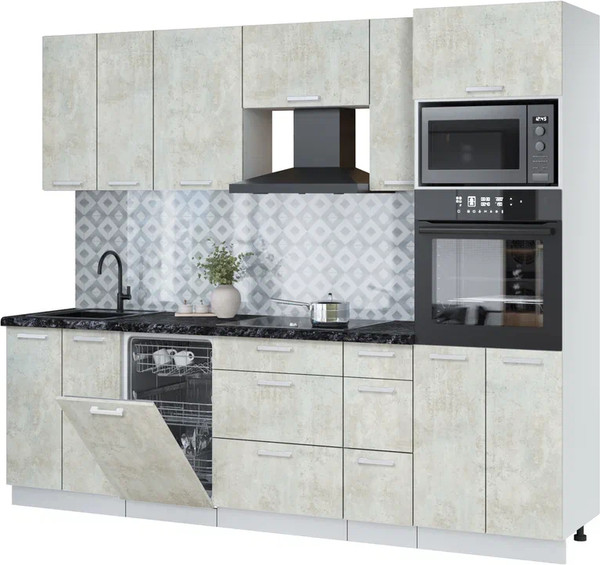 Кухонный гарнитур Интерлиния Мила Лайт 2.55-ПМ3 - фото