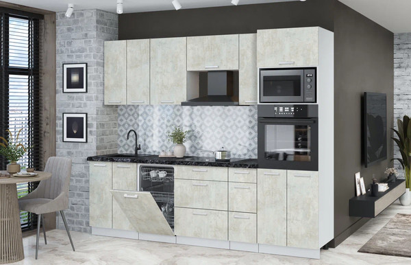 Кухонный гарнитур Интерлиния Мила Лайт 2.55-ПМ3