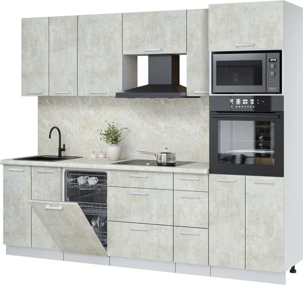 Кухонный гарнитур Интерлиния Мила Лайт 2.55-ПМ3 - фото