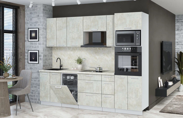 Кухонный гарнитур Интерлиния Мила Лайт 2.55-ПМ3