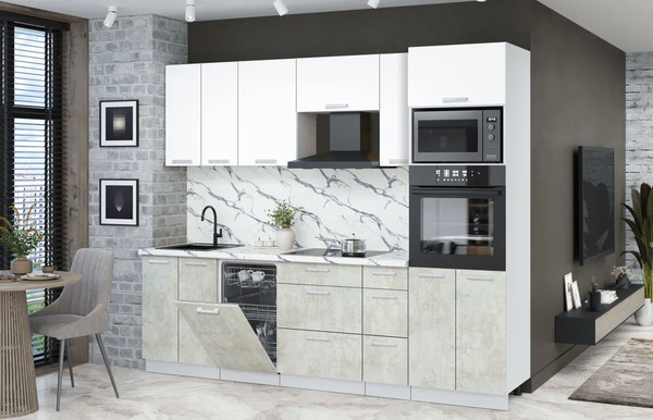 Кухонный гарнитур Интерлиния Мила Лайт 2.55-ПМ3