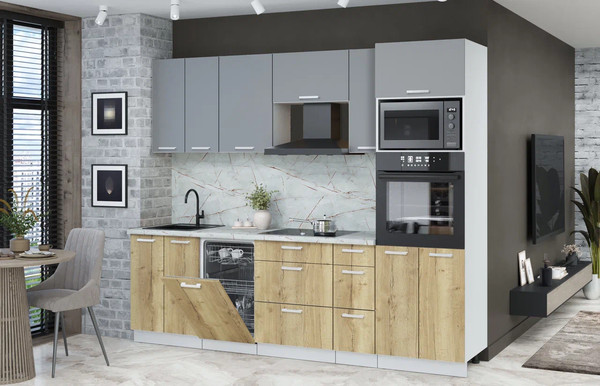 Кухонный гарнитур Интерлиния Мила Лайт 2.55-ПМ3