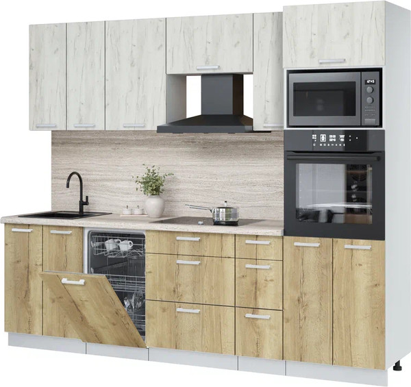 Кухонный гарнитур Интерлиния Мила Лайт 2.55-ПМ3 - фото