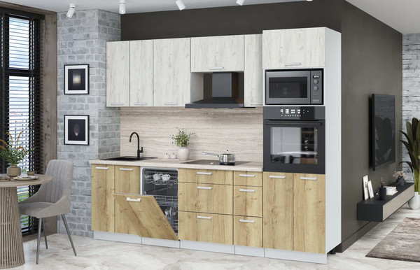 Кухонный гарнитур Интерлиния Мила Лайт 2.55-ПМ3