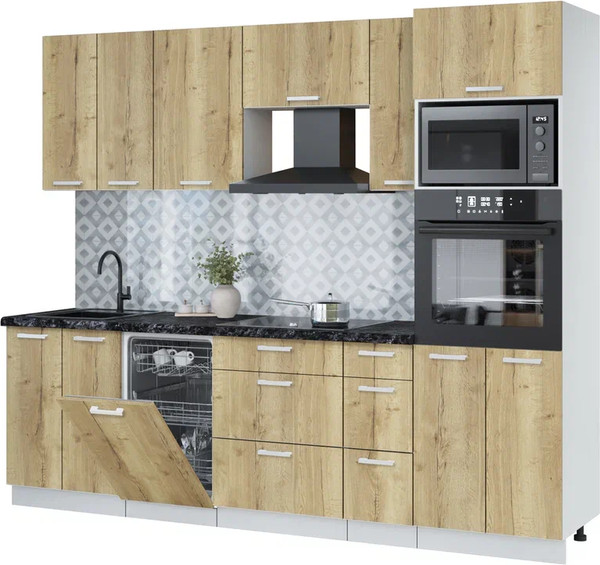 Кухонный гарнитур Интерлиния Мила Лайт 2.55-ПМ3 - фото