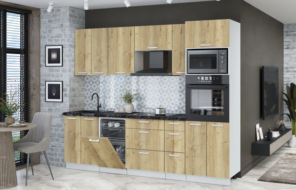 Кухонный гарнитур Интерлиния Мила Лайт 2.55-ПМ3