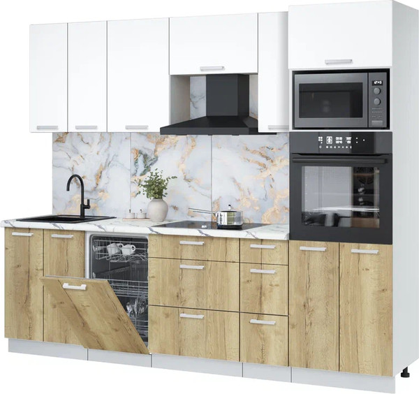 Кухонный гарнитур Интерлиния Мила Лайт 2.55-ПМ3 - фото