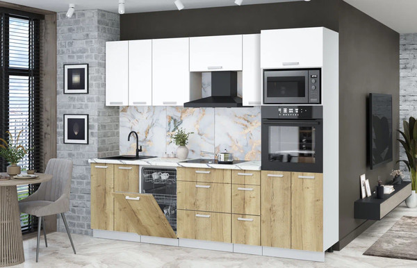 Кухонный гарнитур Интерлиния Мила Лайт 2.55-ПМ3