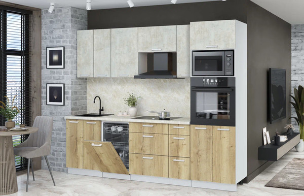 Кухонный гарнитур Интерлиния Мила Лайт 2.55-ПМ3