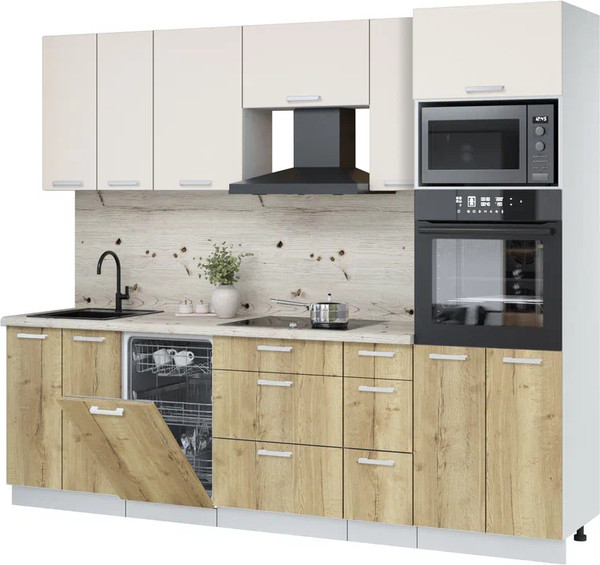 Кухонный гарнитур Интерлиния Мила Лайт 2.55-ПМ3 - фото