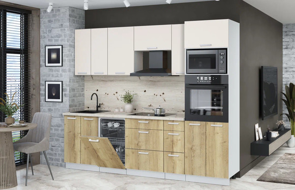 Кухонный гарнитур Интерлиния Мила Лайт 2.55-ПМ3