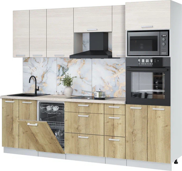 Кухонный гарнитур Интерлиния Мила Лайт 2.55-ПМ3 - фото