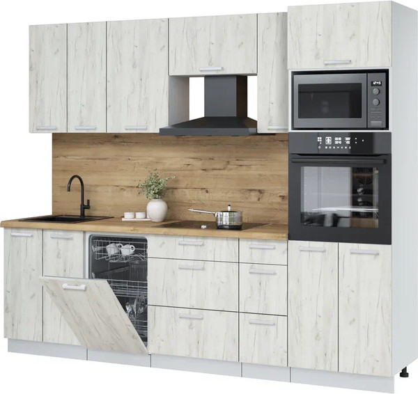 Кухонный гарнитур Интерлиния Мила Лайт 2.55-ПМ3 - фото