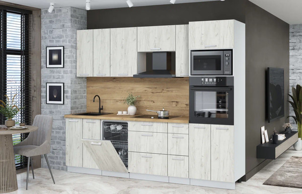 Кухонный гарнитур Интерлиния Мила Лайт 2.55-ПМ3