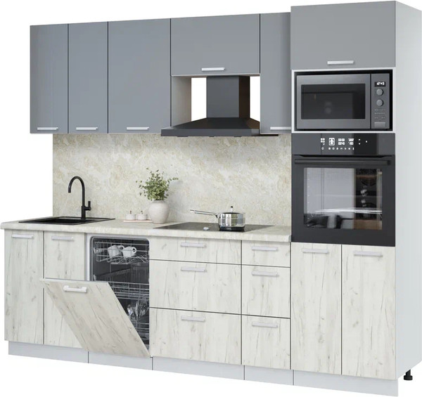 Кухонный гарнитур Интерлиния Мила Лайт 2.55-ПМ3 - фото