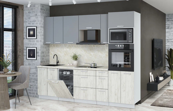 Кухонный гарнитур Интерлиния Мила Лайт 2.55-ПМ3